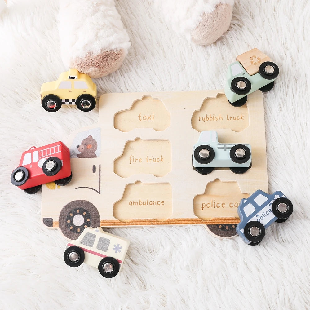Kids Puzzles Wooden Baby Toys Montessori 3D Puzzle Toys for Babies Educational Toys Puzzle Child 2 Years Cars Match Board Puzzle
