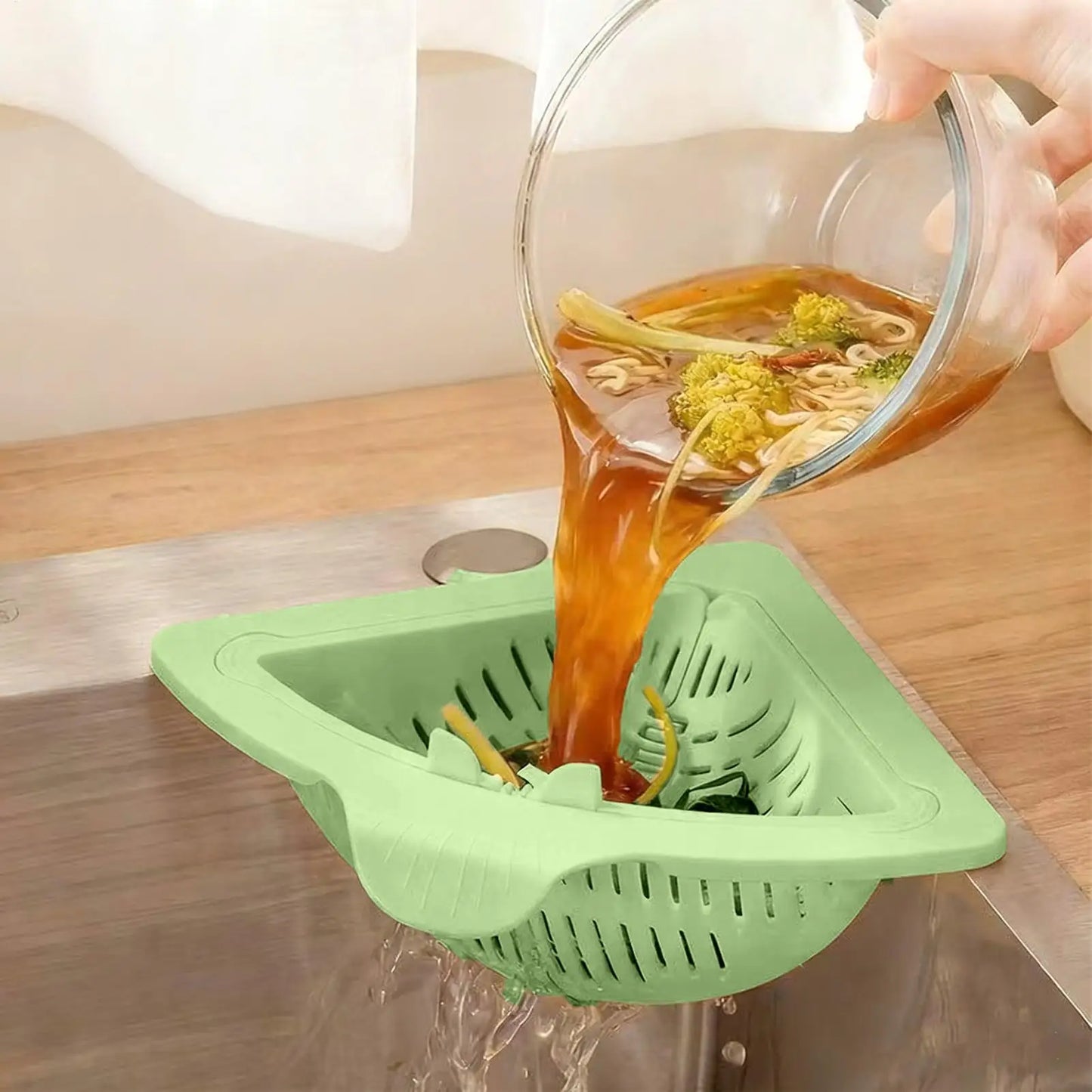 Kitchen Sink Drain Strainer Magnetic Corner Drainer Kitchen Sink Drain Strainer Basket for Garbage Disposal Home Apartment