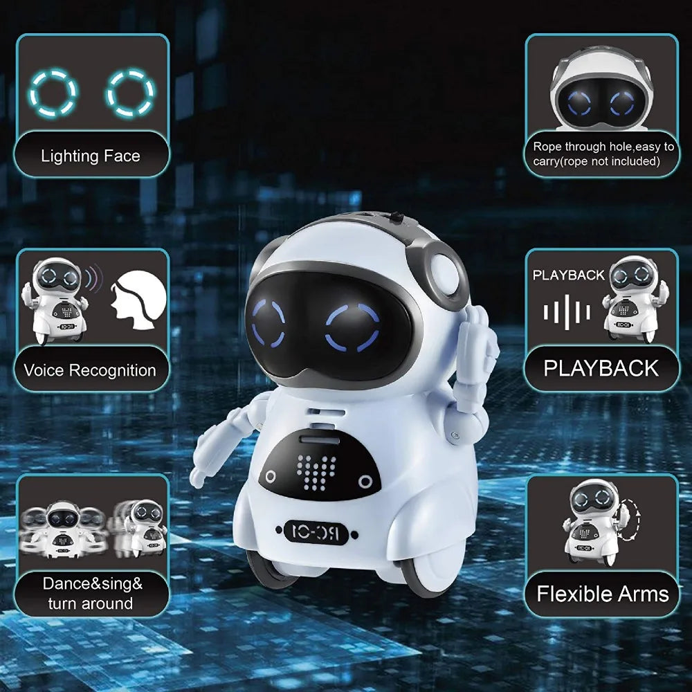 Mini Smart Robot Toy Robot can Talk Interactive Dialogue Voice Recognition Recording Singing and Dancing Storytelling