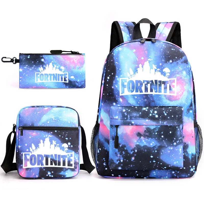 3pcs Game Fortnite Backpacks Kawaii Lightweight Simple Laptop School Bags Junior-senior High School Students Mochilas Travel Bag