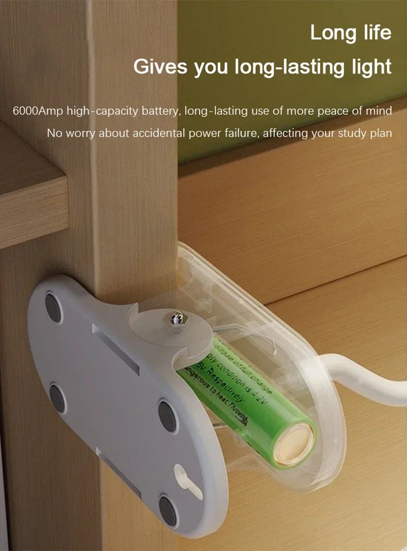 LED Reading Book Light USB Rechargeable Table Lamp With Clip Bedside Reading Light Touch 3 Modes Dimming Eye Protection Lights