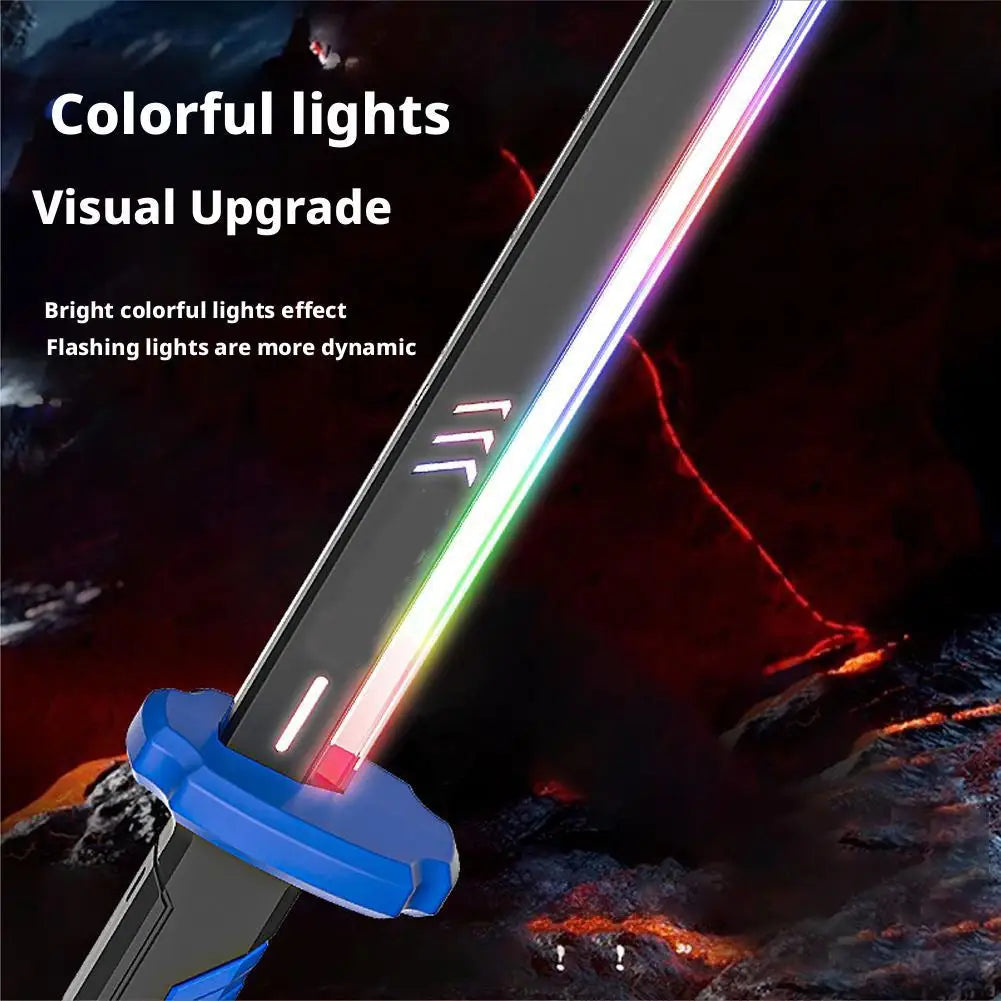 Sparkling Lightsaber Colorful Glowing Sword Toys Laser Sword Lightsaber Red And Blue Saber Telescopic Cosplay Cool Flashing Toy