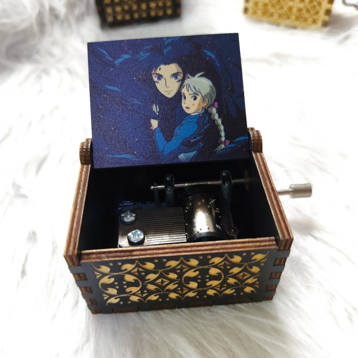 Hot Anime Wooden Carved Music Box Premium Home Decoration Ornament Gift for Christmas/Birthday/Valentine's Day Handmade Gift