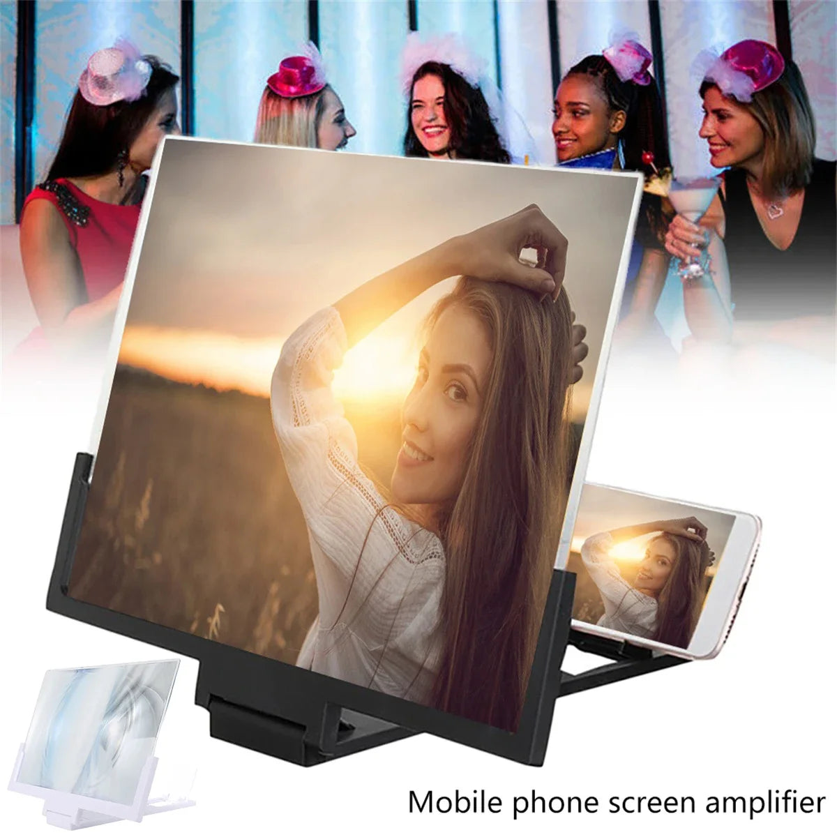 14 Inch Mobile Phone Screen Amplifier 3D Magnifying Glass Stand Magnifier HD Video Amplifier Phone Stand Enlarged Screen Bracket