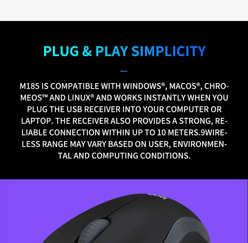 Logitech G304 M185 Eco-Friendly Wireless Mouse, Silent and Low Power, Ideal for Home, Office, and Study, Best Value Choice
