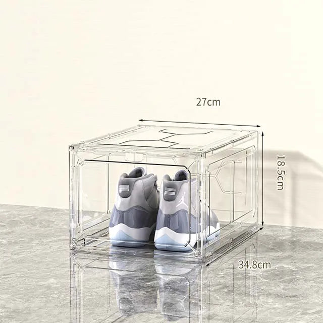 Magnetic Shoe Organizer Plastic Transparent Drawer Shoe Storage Box Space Saving Dormitor Shoe Rack Shoe Cabinet