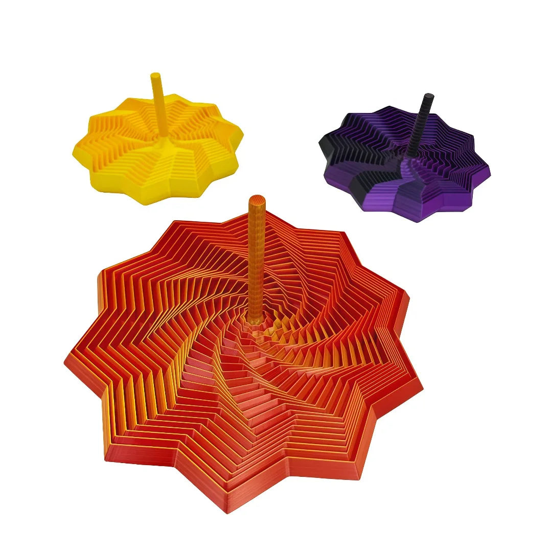 3D Printing Expanded Sensory Fidget Star Model Visual Illusion Hexagon Whirling Spiral Ornaments Stress Relief Board Game
