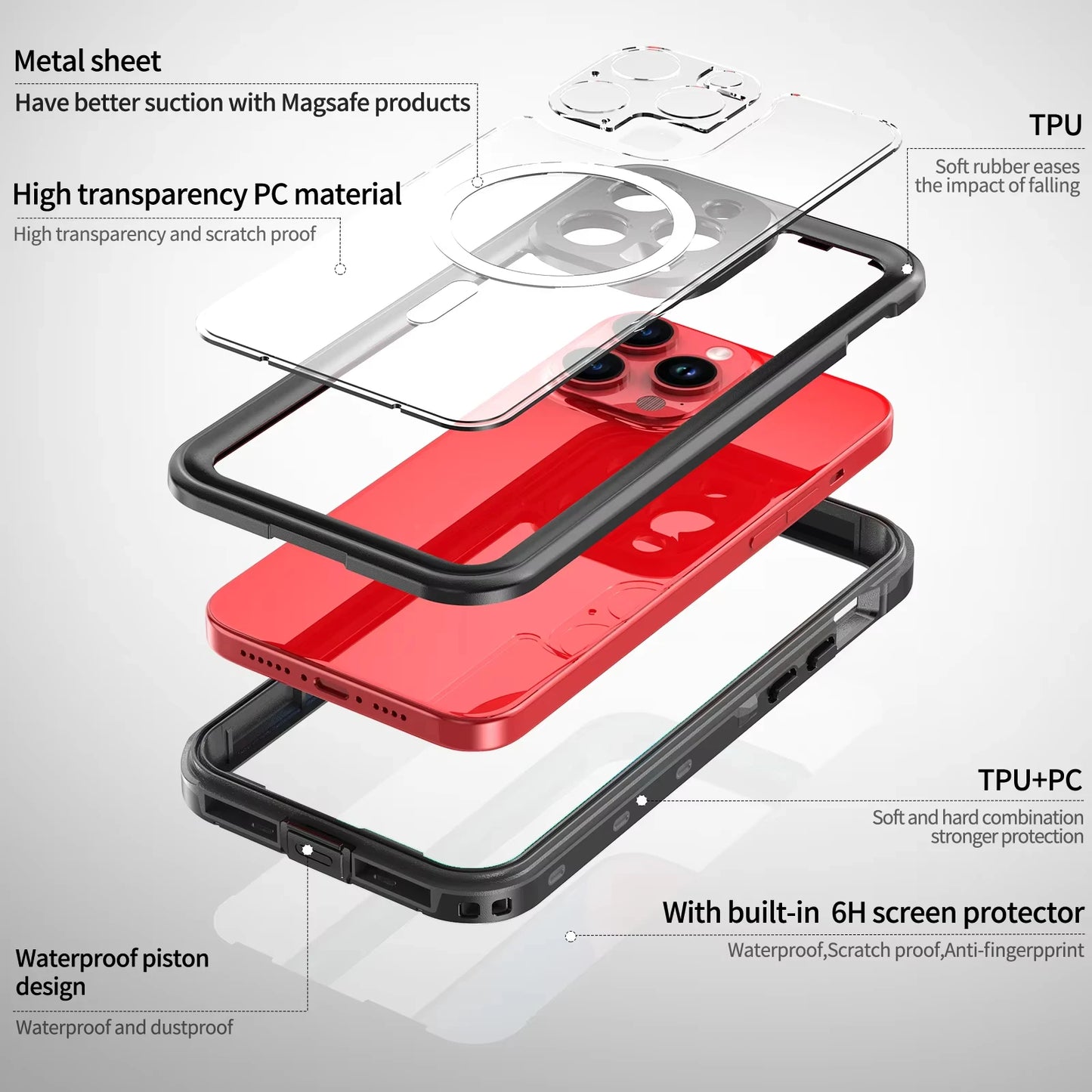IP68 professional waterproof phone case for iPhone16pro 17 14 15promax Shellbox hot sales 360 full coverage shockproof dustproof