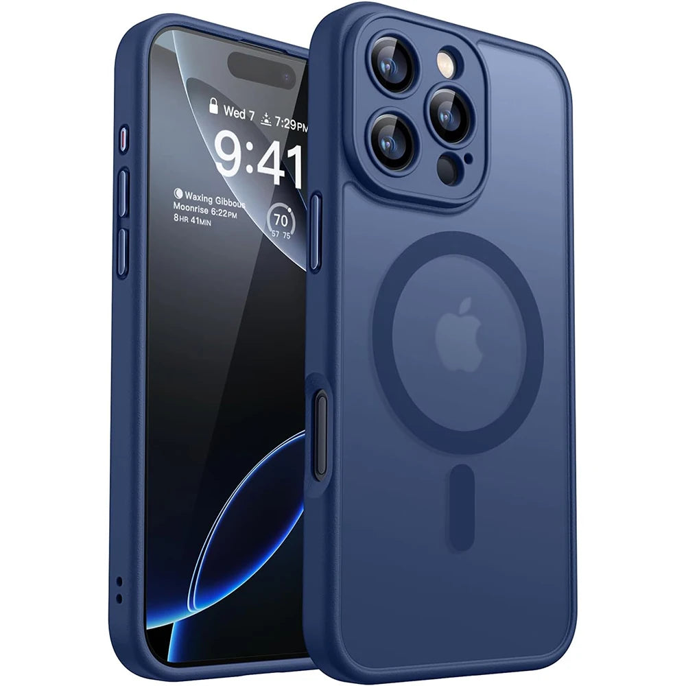 Luxury Armor Shockproof Hybrid Case For iPhone 16 15 14 13 Pro Max Plus Matte Transparent Hard Cover Silicone Soft Shell Clear