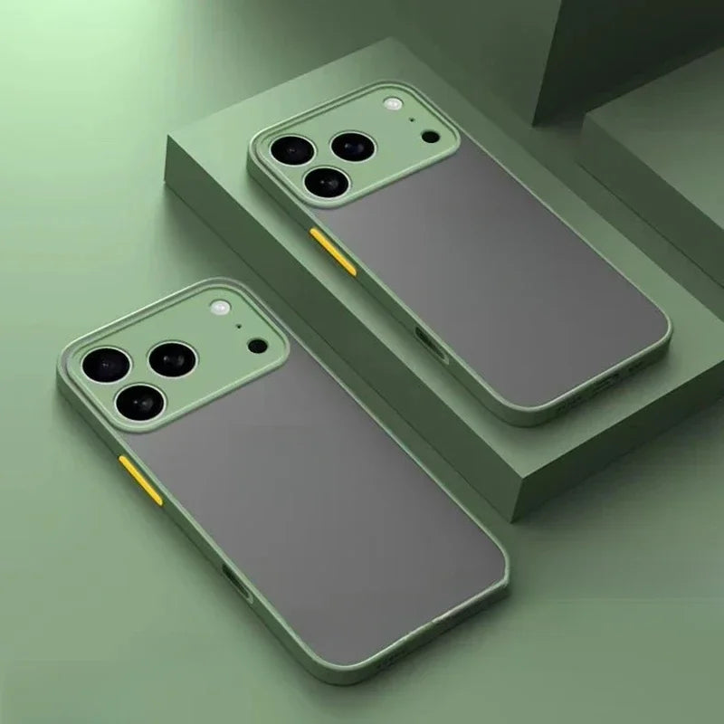 For iPhone 17ProMax 17 Pro Max 17Air AiR 16 16Plus Plus + Pro 16E E New Armor Shockproof Matte Hard Silicone Frosted Back Cover