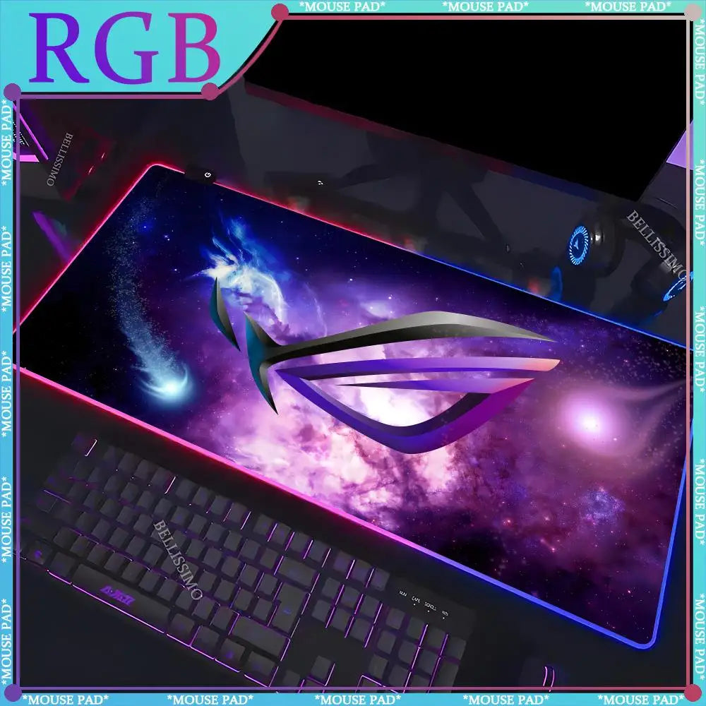 RGB A_Asus Rog mouse cute keyboard pad large table mat LED game electric standard pad anime luminous game computer cabinet pad