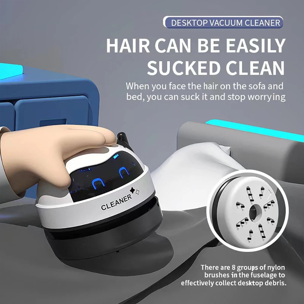 Mini Vacuum Cleaner Protable USB Charging Desktop Cleaner Table Sweeper With Clean Brush For Home Office Desk Dust Vacuum