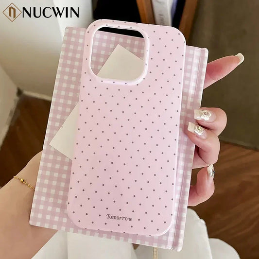 INS Polka Dot Small Fresh Mobile Phone Case for iPhone 17 16 15 14 13 12 Pro Max 11 Ultra Slim Shockproof Cover for iPhone Air