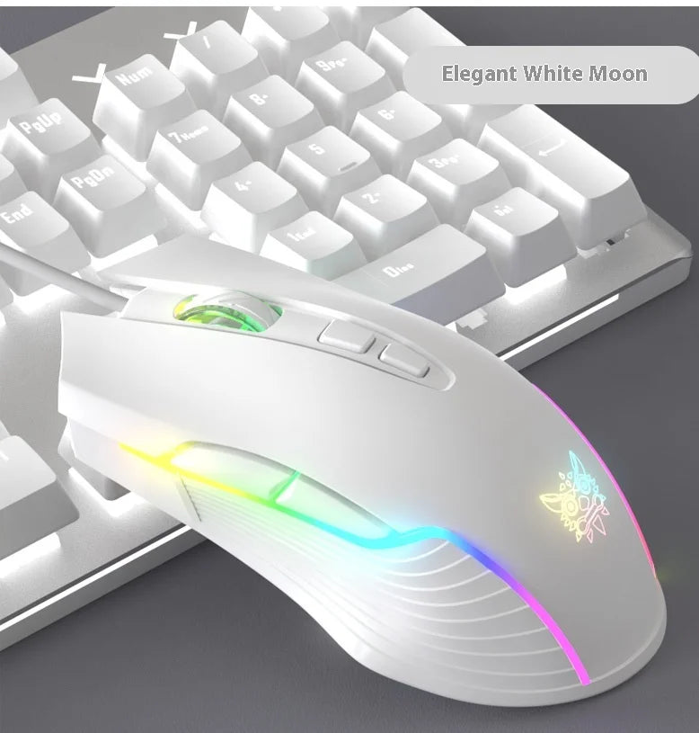 Onikuma CW905 RGB Gaming Mouse  6400 DPI Wired Optical Mouse with Cool Lighting  for Notebook PC Home Office