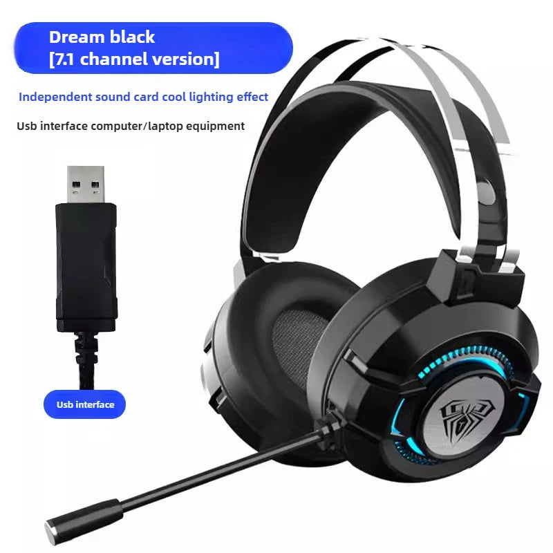 AULA gamer USB Headset 7.1 Channel Wired Headphone PC Laptop Computer gaming pc accessories computer office Gaming accessories