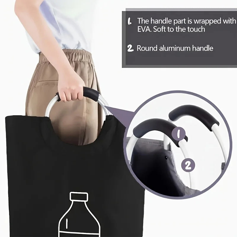 Foldable Recycling Bin, Large Collapsible Storage Basket for Bottles