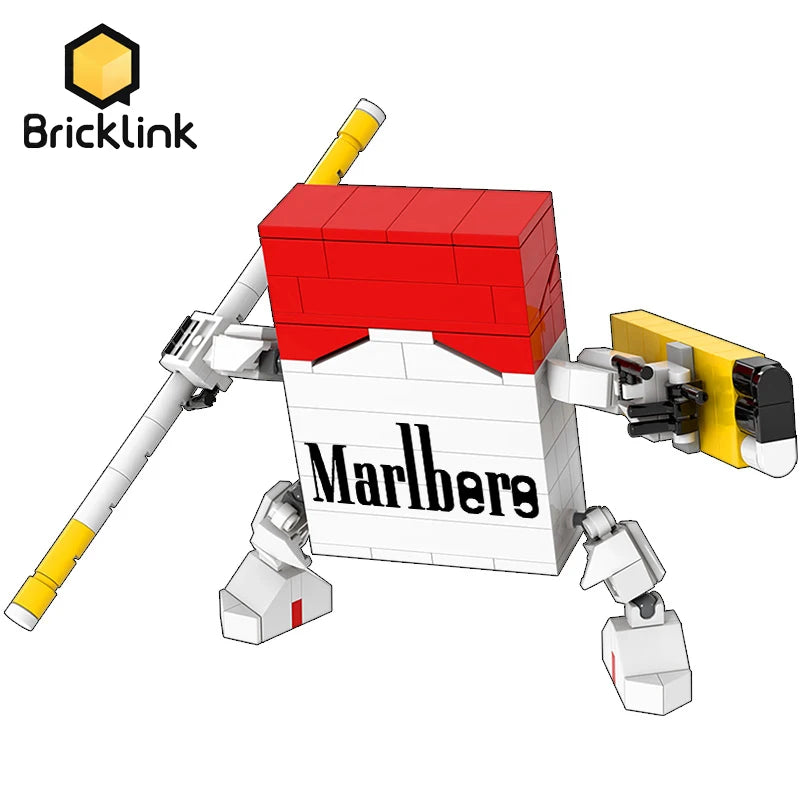 Cigarette Mecha Robot Building Blocks Set - Creative DIY Toy for Kids with Red, Yellow, Green Pieces & Gift Box