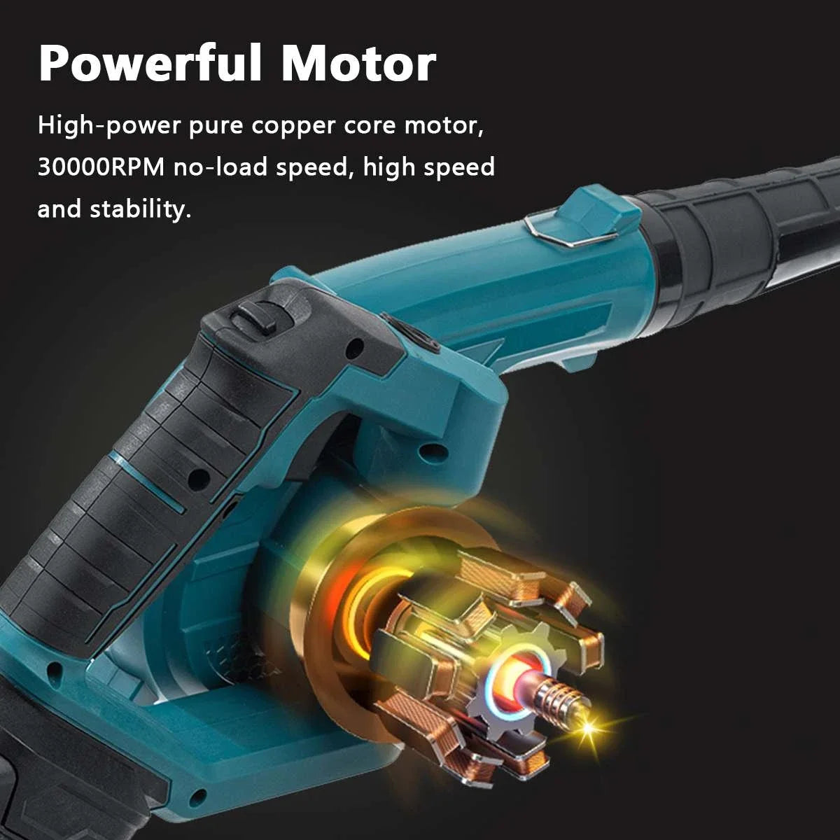 Kamolee 20000rpm Cordless Electric Hair Dryer 2 in 1 Vacuum Cleaner Household 18V Blow/Suction 2-in-1 Blower Tool