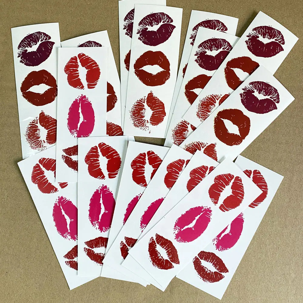 16pcs Lips Tattoo Stickers for Men and Women Valentine's Day Waterproof Red and Purple Lip Fake Tattoo Body Decoration