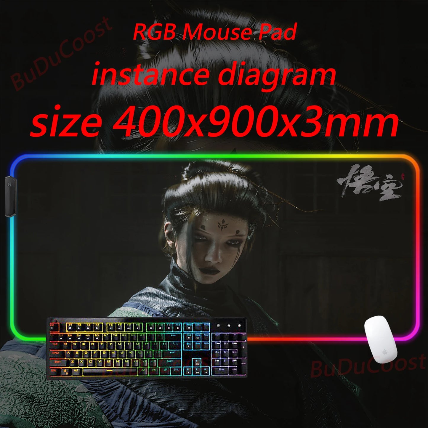 Black Myth  Wukong electronic sports PC Office HD Printing Desk Gaming RGB XXL Game Locking Edge Computer Luminescence Mouse Pad