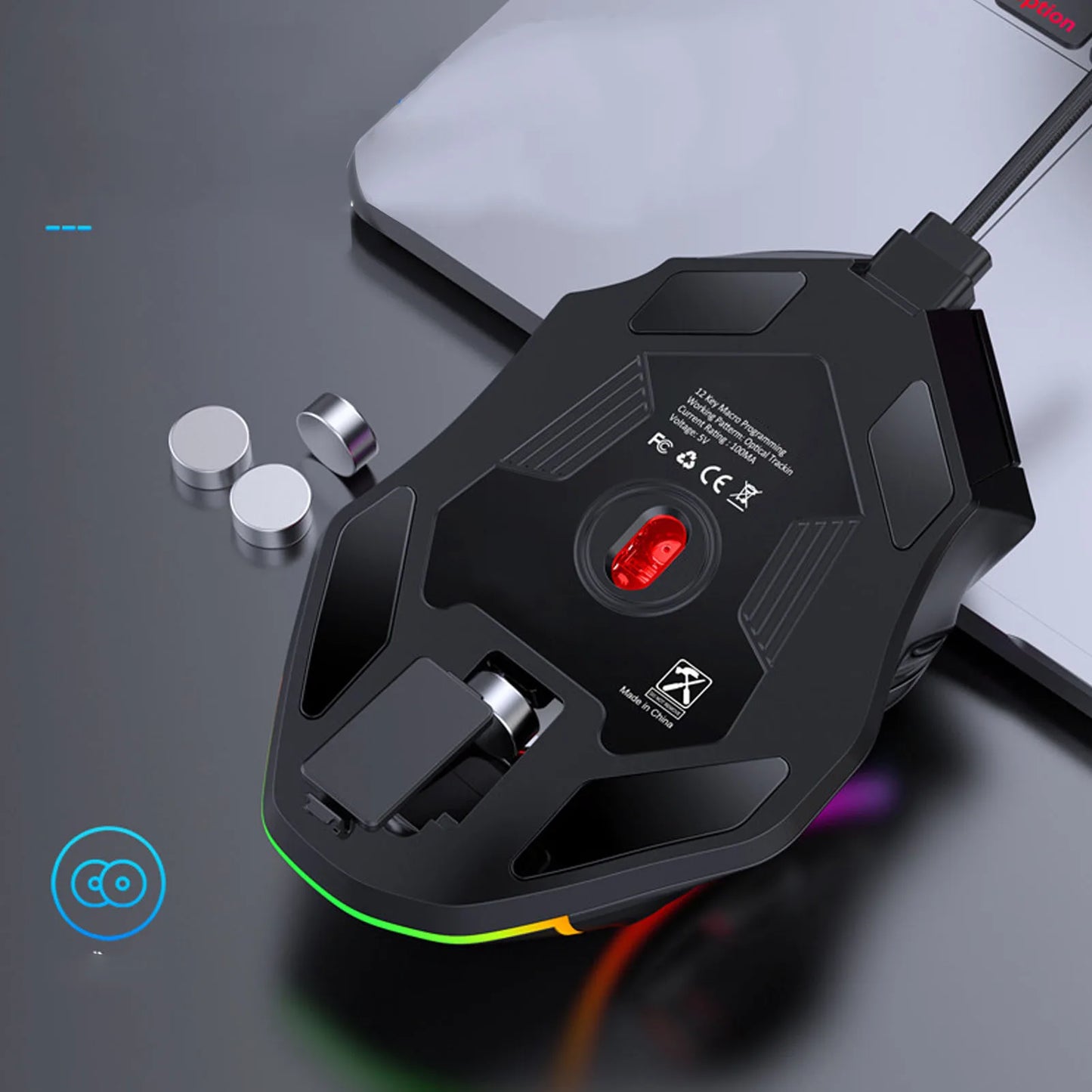 Gaming Mouse RGB Wired 12800DPI 12 Keys Macro Definition Computer Replacement Accessories