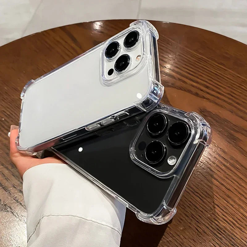 Air-Bag Shockproof Silicone Transparant Case For iPhone 17 16 15 Plus 11 12 13 14 Pro Max Mini X Xs XR 7 8 Plus Clear Back Cover