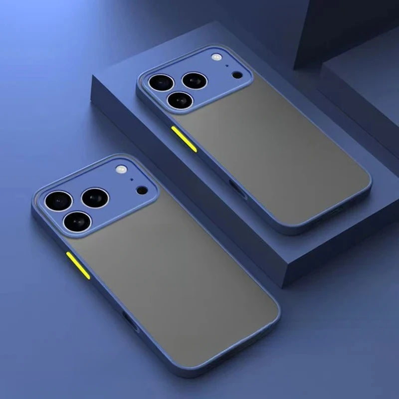 For iPhone 17ProMax 17 Pro Max 17Air AiR 16 16Plus Plus + Pro 16E E New Armor Shockproof Matte Hard Silicone Frosted Back Cover
