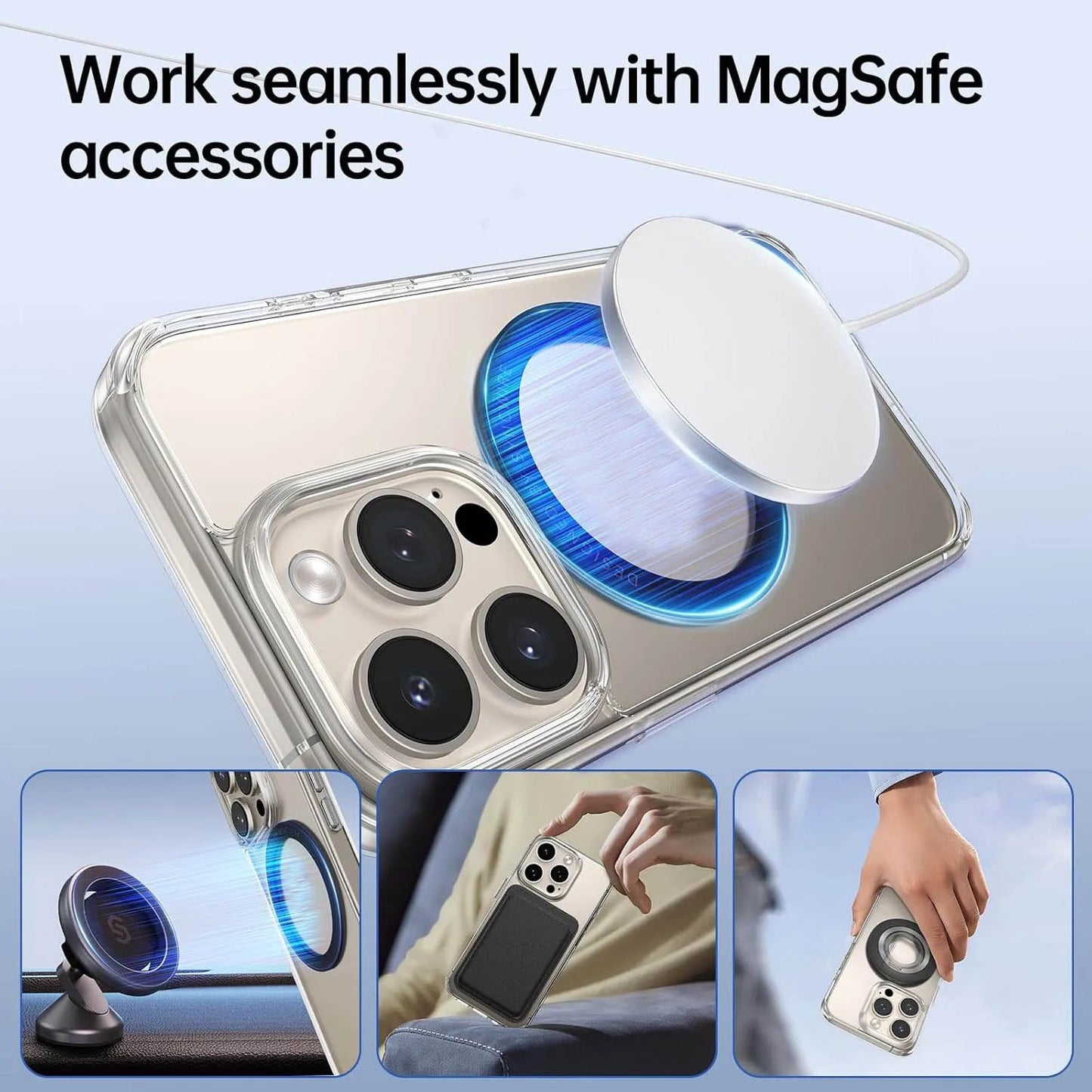 2026 Upgraded 360° Vacuum Magnetic Car Phone Holder for Magsafe [96+LBS Strongest Suction & 2800gf Strongest Magnetic]