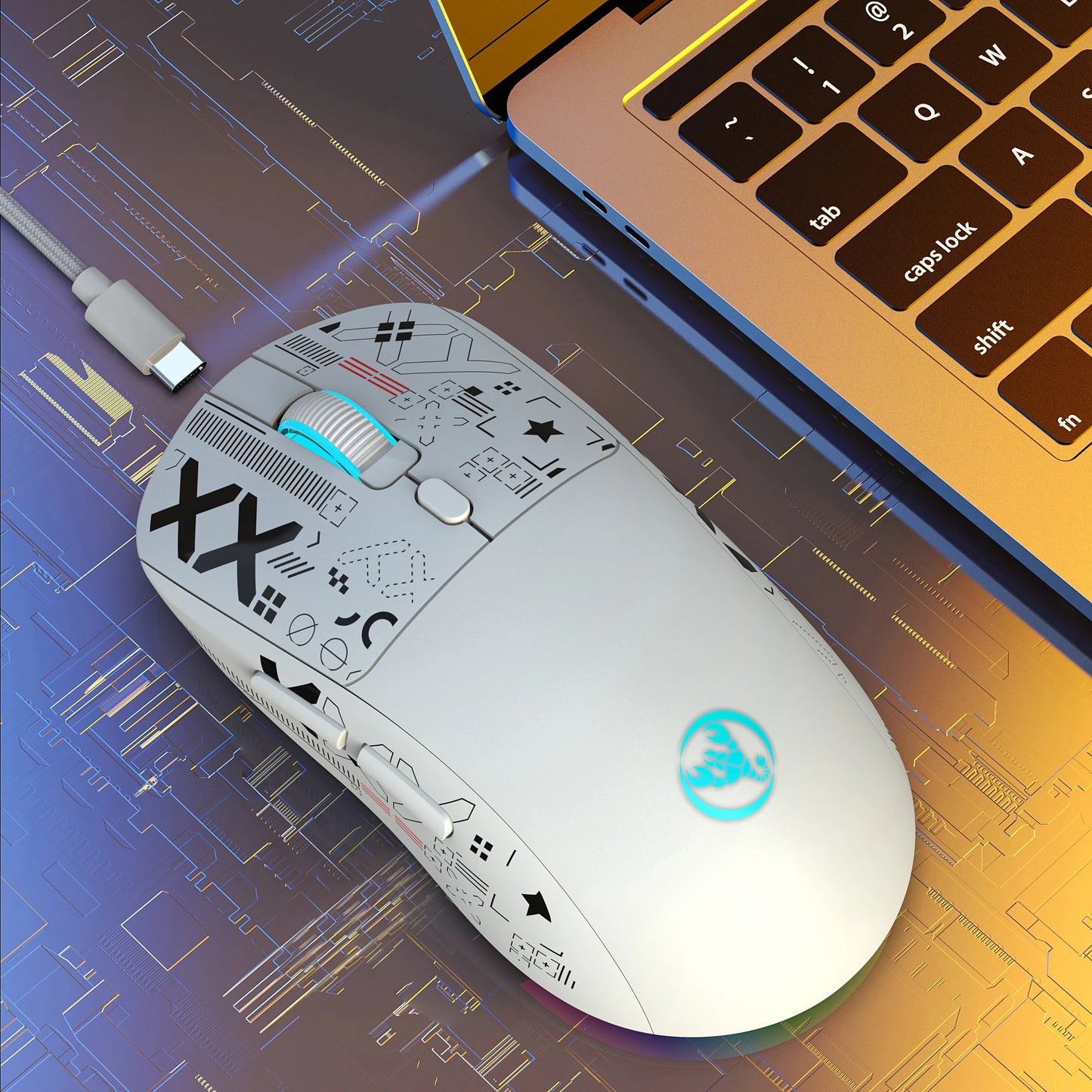 HXSJ-60% RGB Backlit Gaming Keyboard and Mouse Set 61-Key wired Keyboard 3-mode optical gaming wireless mouse for laptop PC