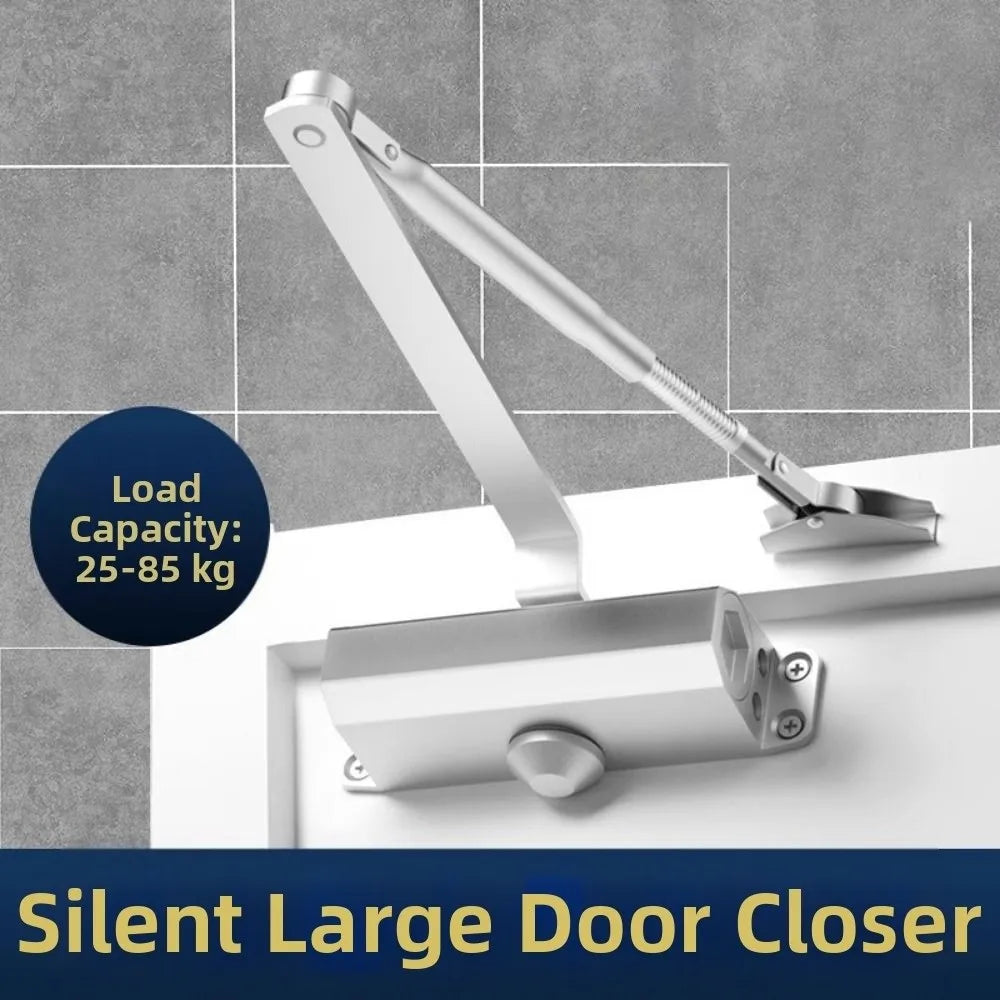 25-85KG Automatic Door Closer Mute Soft Closing Adjustable Speed Hydraulic Buffer Aluminum Alloy Protective Door