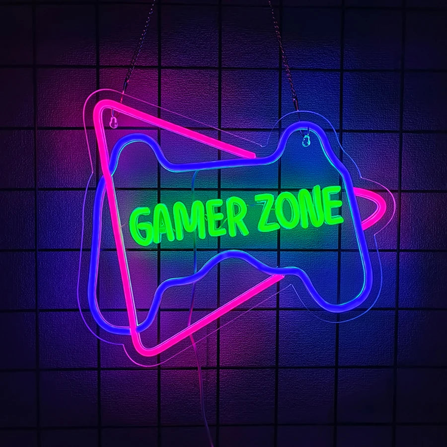 Game Zone Neon Signs for Gamer Room Decor,Gaming Light Neon Sign for Gaming Wall Decor,Led Neon Gaming Sign for Gamer Gifts Boys