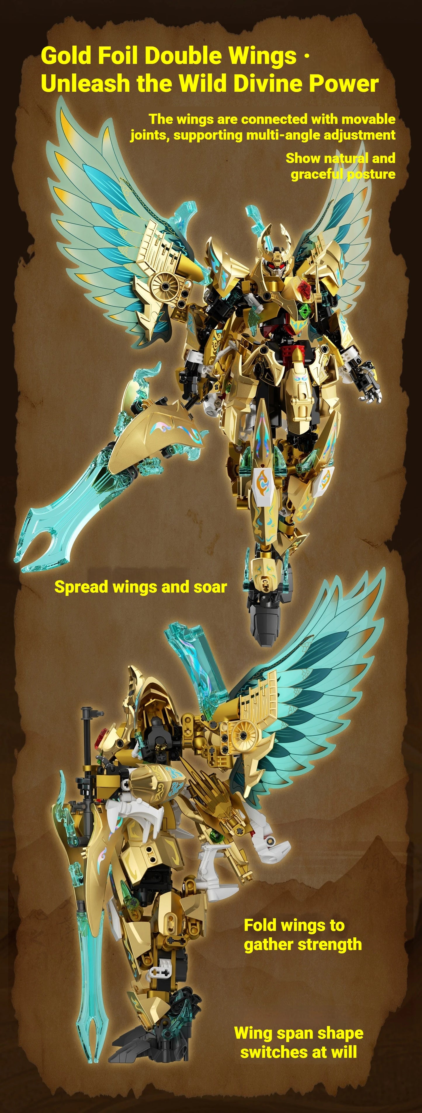 Robot building blocks set, mecha toy model, assembly, home decoration, dual-mode educational toy, birthday gift for boys.