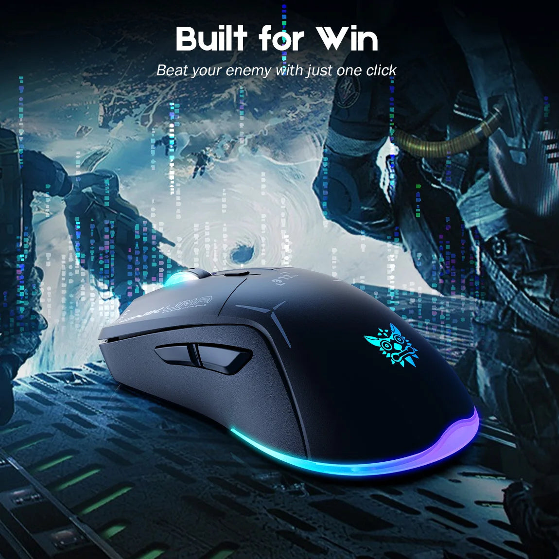 ONIKUMA CW917 Gaming Wireless Mouse 7 RGB Backlit  Lighting Modes 4800 DPI Ergonomic Game Mice Esports Mouse For Laptop PC Gamer