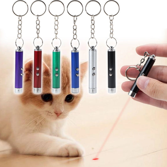 Laser Pointer Interactive Cat Toy Indoor Cat Fun Stick UV Flashlight LED Keychain Kitten Pet Training Play