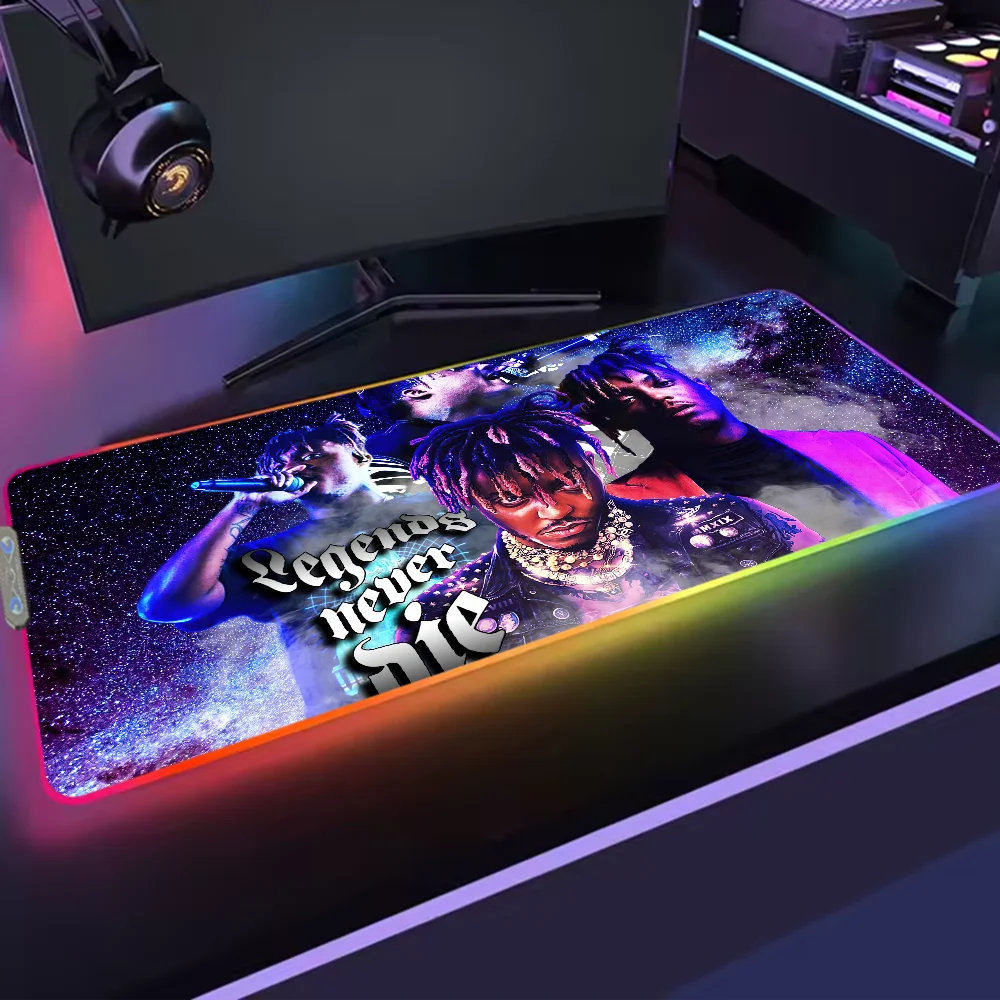 Rapper Juice WRLD Legends Never Die For Rgb Mouse Pad Xxl Steelserie Laptop Mat Gaming Mousepad Backlit Keyboard Girl Table Pads