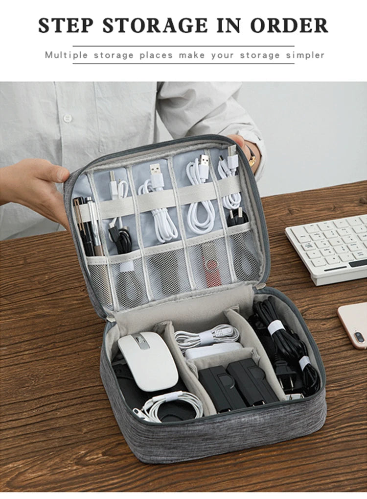 Electronics Organizer Travel Cable Organizer Bag for Electronics Accessories, Portable Tech Carring Large Storage Case for Charg