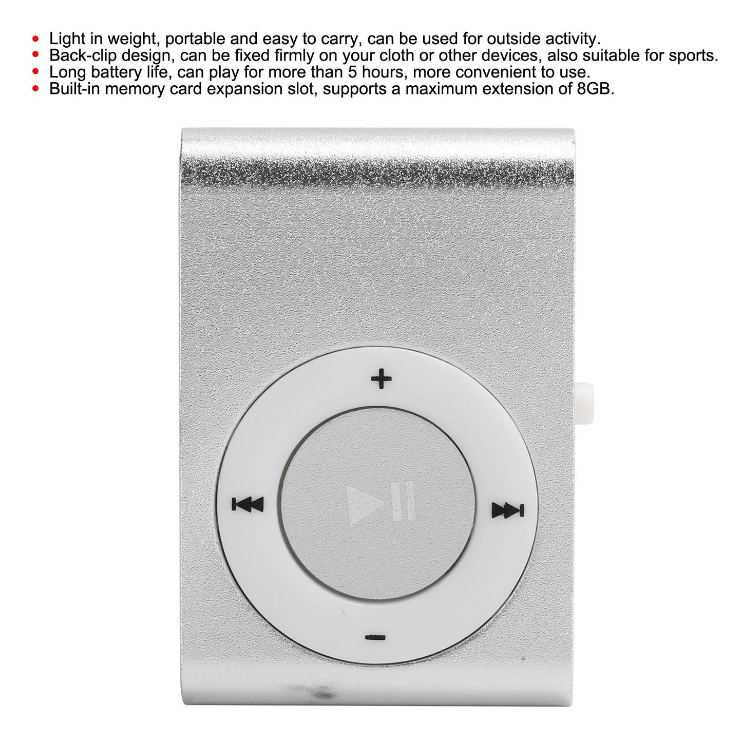 Portable MP3  Digital Music Media Player MiniMP3 BackClip Player with Earphone and USB Cable Sports MP3 Player Mini Music Player
