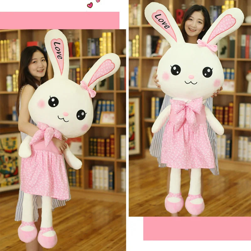 Rabbit Plush Toy Cute Skirt Rabbit Soft Animal Kids Cartoon Big Ear Bunny Plush Hug Stuffed Pillow Girl Christmas Birthday Gift