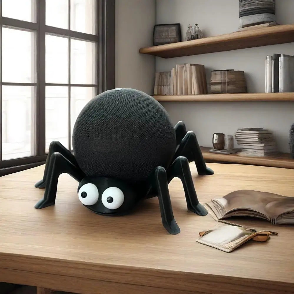 3D Printed Big-Eyed Spider Speaker Stand for Echo Dot 4th/5th Generation, Cool Desktop Decoration, Birthday Gift