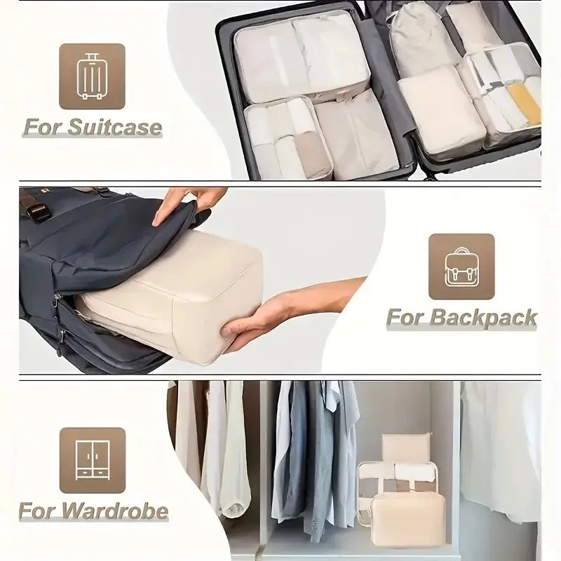 Travel Organizer Storage Bags Clothes Digital Toiletries Shoes Organizer Bag Wardrobe Cube Suitcase Packing Set Clothing Storage