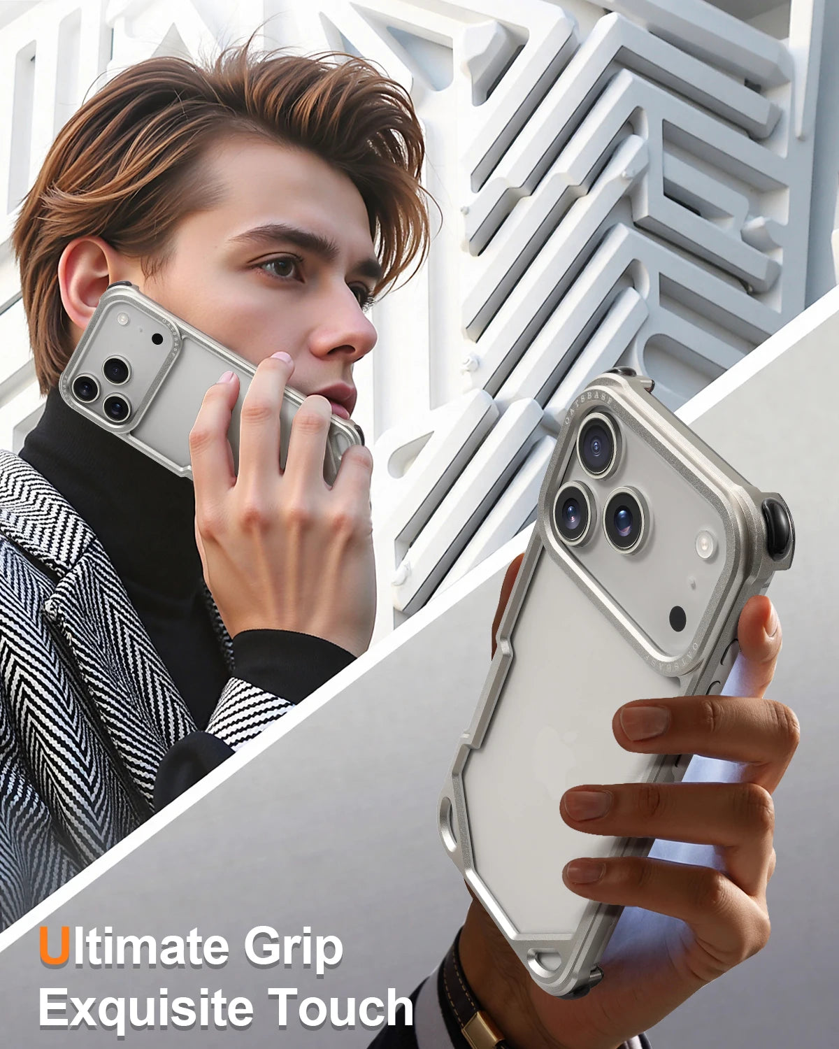 Oatsbasf Metal Slim Phone Case for iPhone 17 Air/17 Pro/17 Pro Max Case Frameless Minimalist Wireless Charging Protecitve Cover
