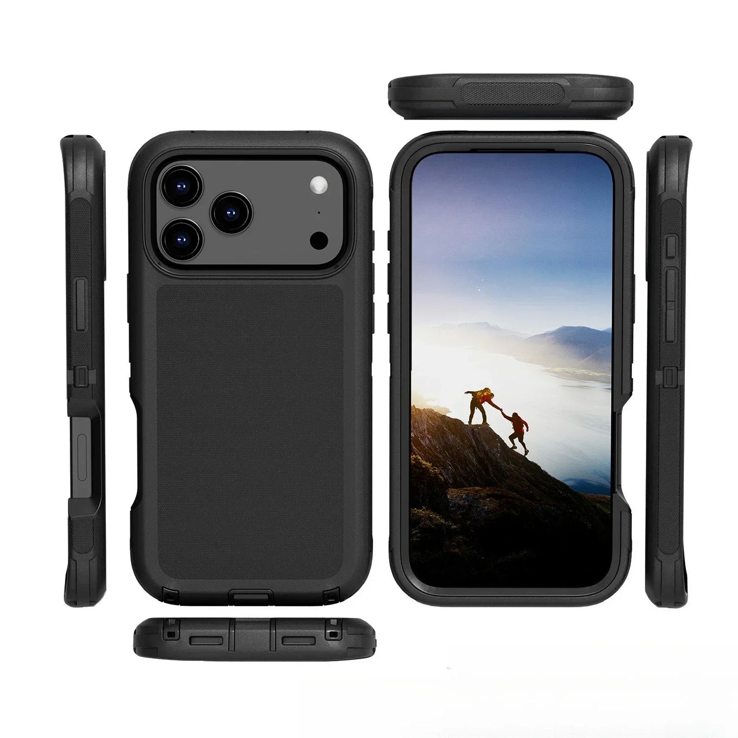 Multi-layer Heavy Mechanical Rugged Case For IPhone 17 Air 16 15 14 Plus 13 12 11 Pro Max With Clip OTT-Box Anti-Drop Back Cover