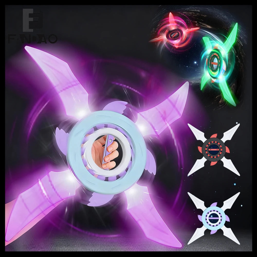 Spinning LED Lightsaber Toy Rotatable Flywheel Light Up Sword for Kids with Multi-Color Effects for Cosplay Christmas Halloween