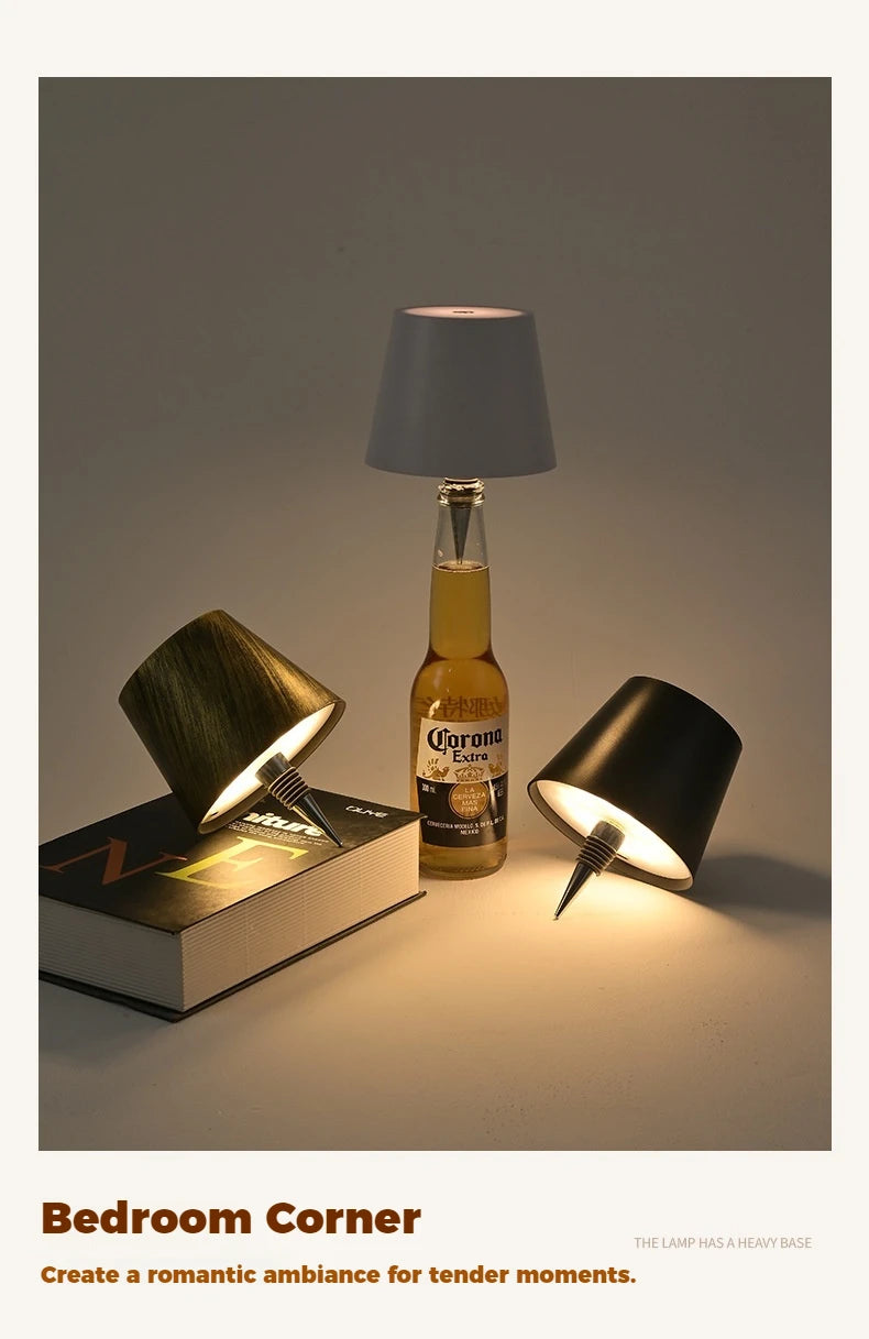LED Bottle Lamp Creative Headlight Embedded Portable Rechargeable RGB Dimmable for Bar Restaurant Camping Decor