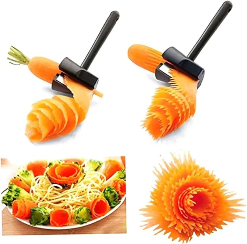 Potato Slicer Cutter Food Grater Fruit Vegetable Peeler Potato Sharpener Carrot Curler Salad Knife Sharpener Flower Tool Manual