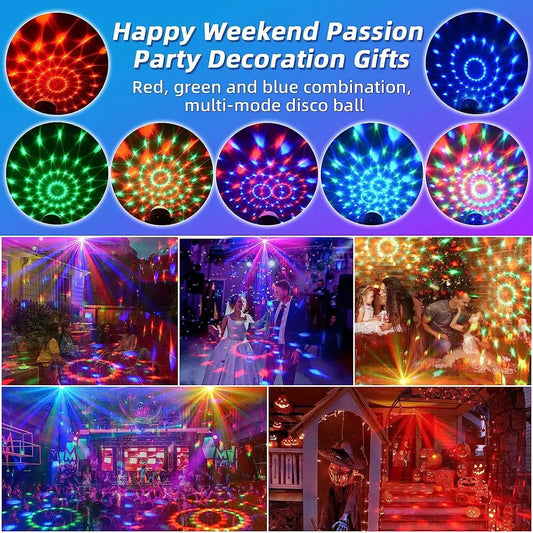 RGB Led Crystal Color Disco Magic Ball Light Strobe Lamp for Home Party Club Bar Dance Christmas Gift KTV Stage Lighting Effect