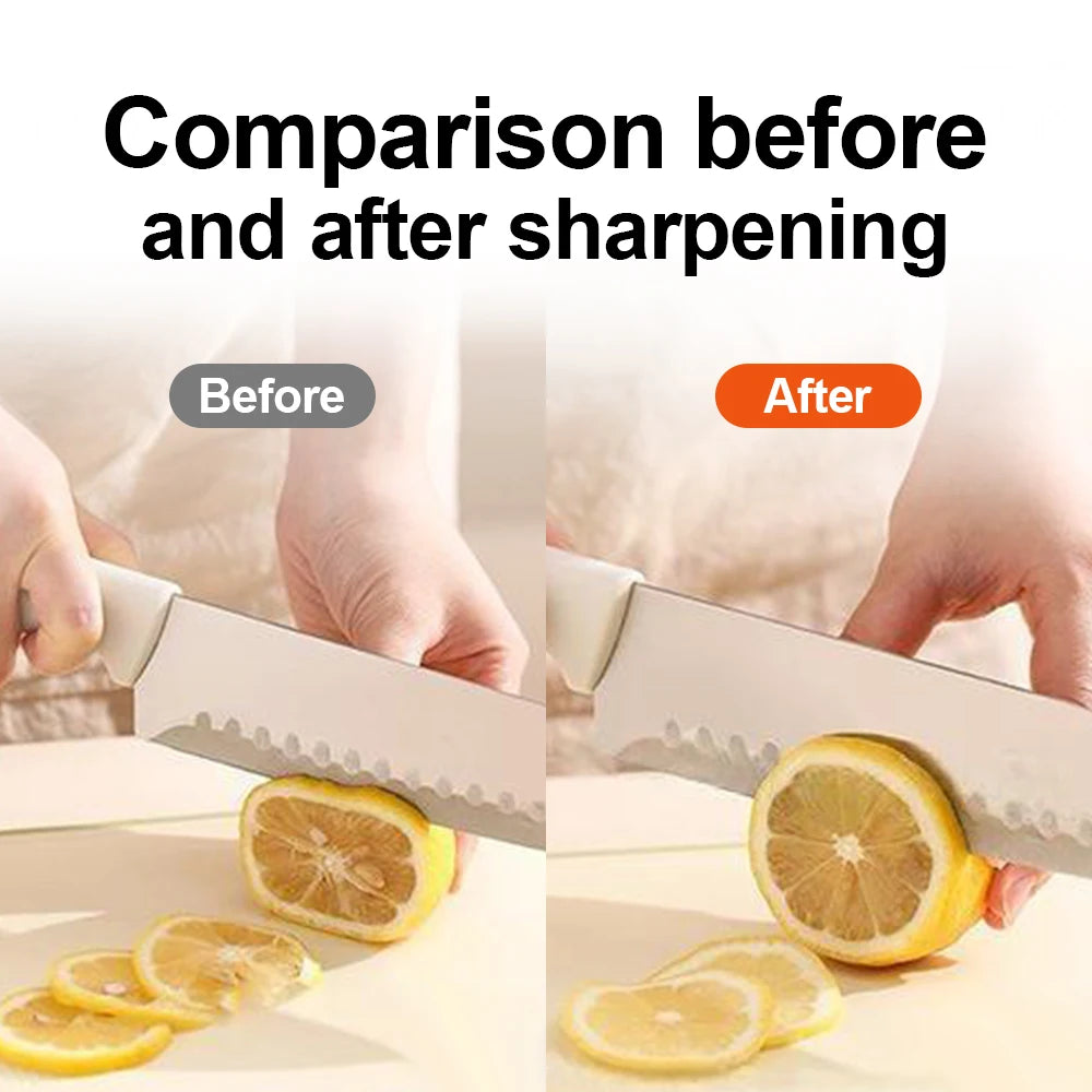 3 Stage Knife Sharpeners for Kitchen Knives 4 in1 Kitchen Knife Sharpener – Ergonomic and Easy to Use Knife Sharpening Kit