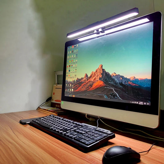 RGB Laptop Screen Hanging Light Bar Stepless Dimming Eye Care Strip Hassle Free Mount Perfect for Gaming Work Study Office