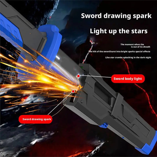 Sparkling Lightsaber Colorful Glowing Sword Toys Laser Sword Lightsaber Red And Blue Saber Telescopic Cosplay Cool Flashing Toy