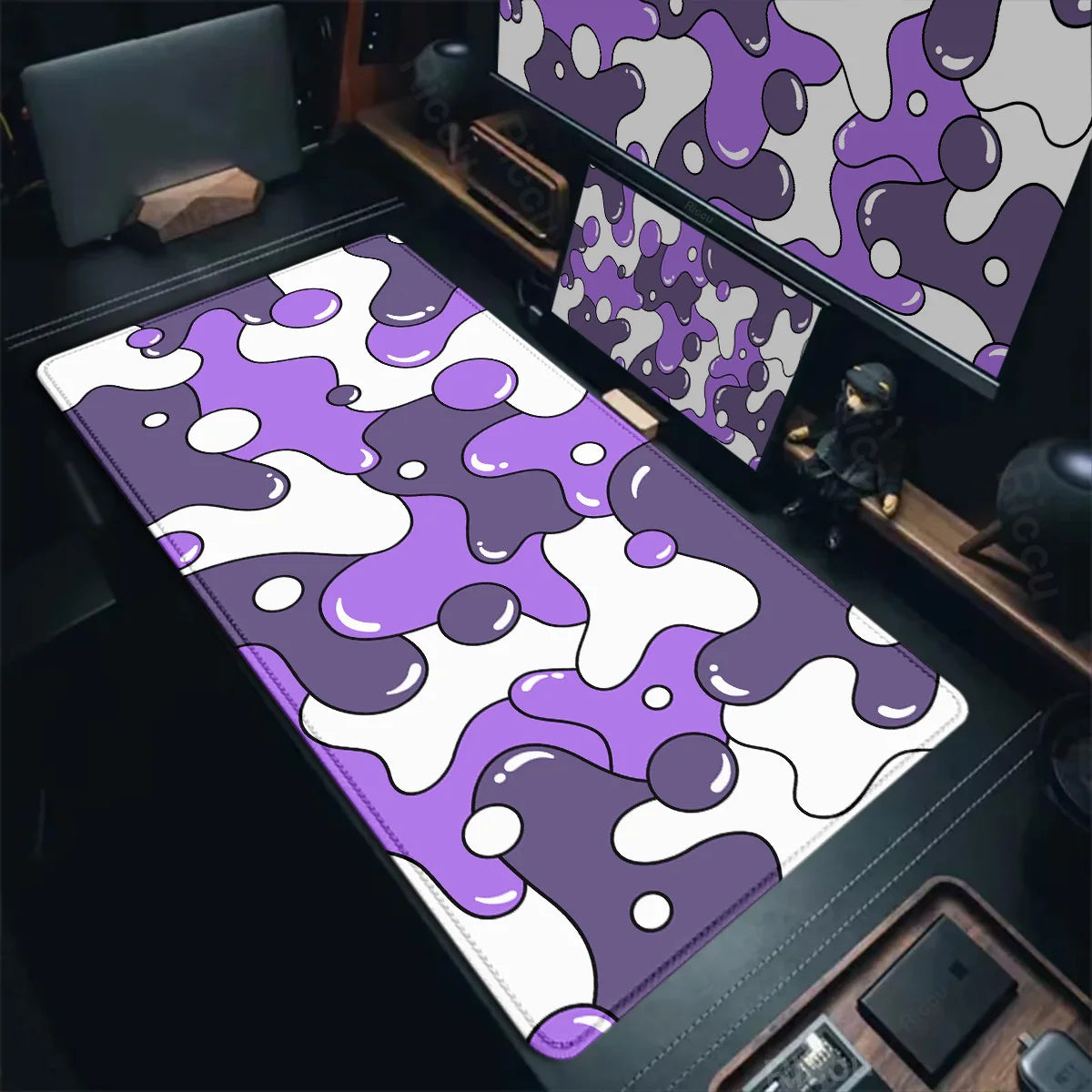 Gaming Mouse Pad Large Size Table Pad Blue & White Strata Liquid Mousepad XXL Computer Play Mat Rubber Mausepad Keyboard Deskmat